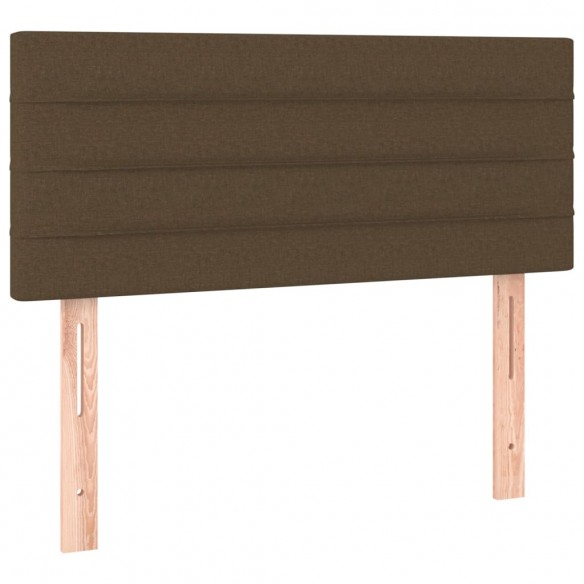 Cadre de lit et matelas et LED Marron foncé 90x190cm