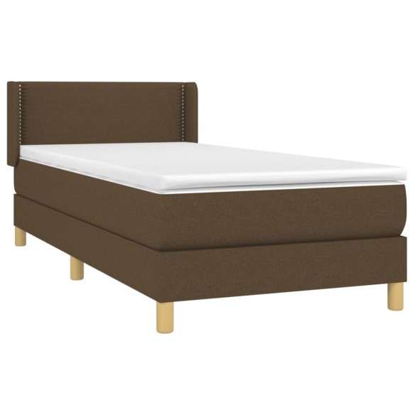 Cadre de lit avec matelas Marron foncé 90x200 cm