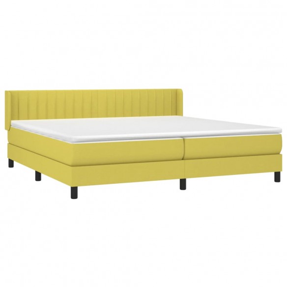 Cadre de lit avec matelas Vert 200x200 cm Tissu