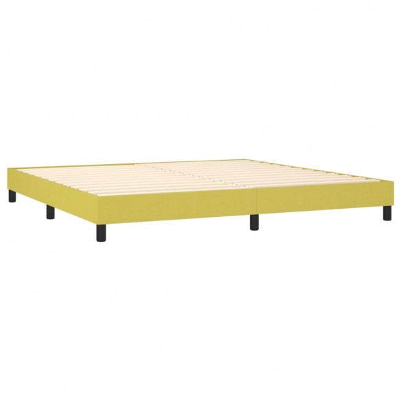 Cadre de lit avec matelas Vert 200x200 cm Tissu