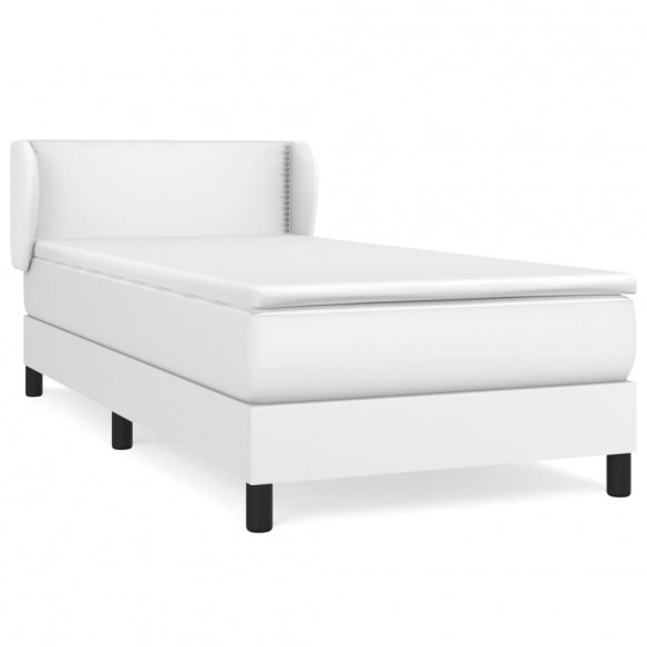 Cadre de lit avec matelas Blanc 90x190 cm Similicuir