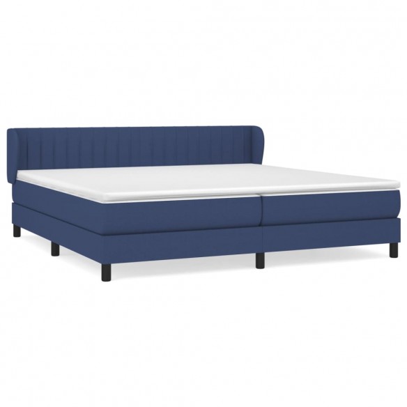 Cadre de lit avec matelas Bleu 200x200 cm Tissu