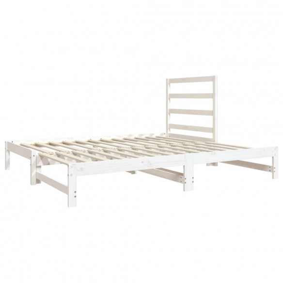 Lit coulissant Blanc 2x(90x190) cm Bois de pin massif