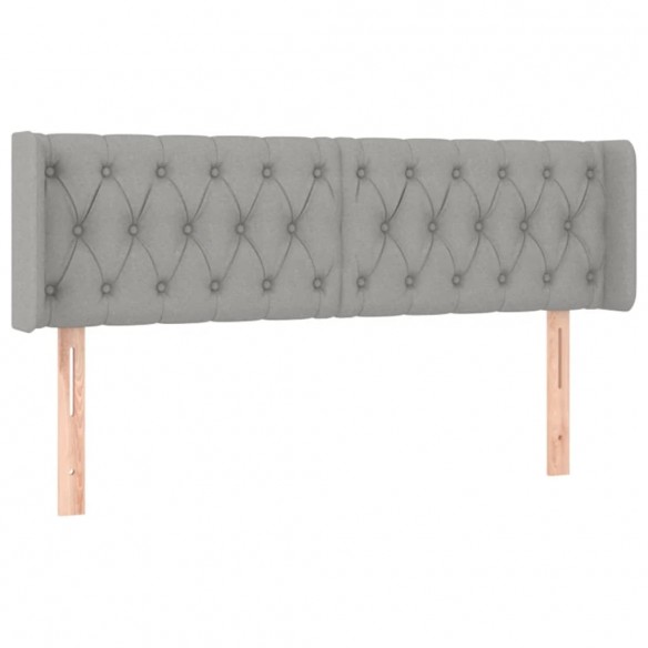 Tête de lit à LED Gris clair 163x16x78/88 cm Tissu