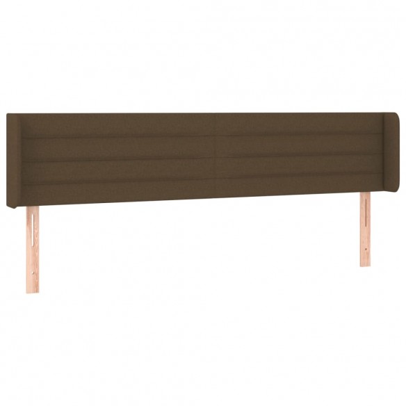 Tête de lit à LED Marron foncé 203x16x78/88 cm Tissu