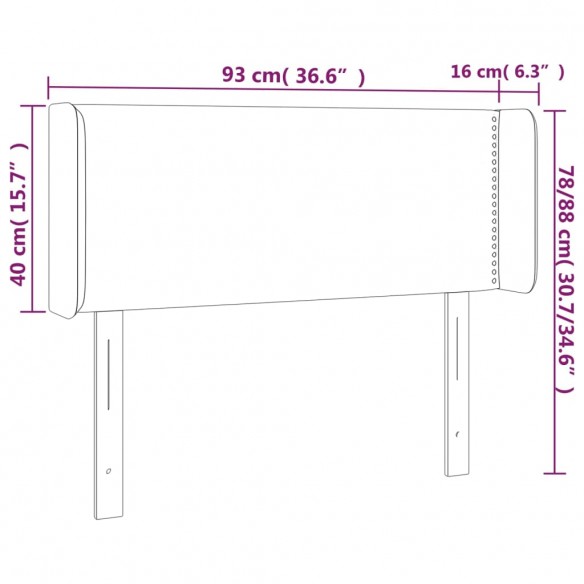 Tête de lit à LED Crème 93x16x78/88 cm Tissu