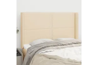 Tête de lit avec oreilles Crème 147x16x118/128 cm Tissu