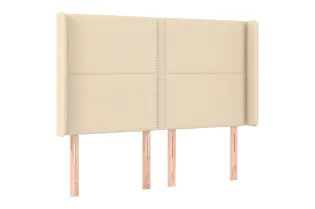 Tête de lit avec oreilles Crème 147x16x118/128 cm Tissu 2