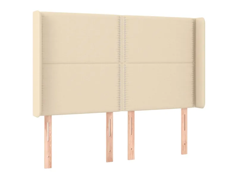 Tête de lit avec oreilles Crème 147x16x118/128 cm Tissu