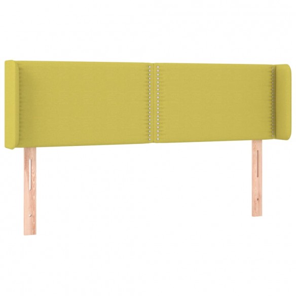 Tête de lit avec oreilles Vert 147x16x78/88 cm Tissu