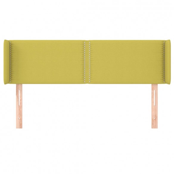 Tête de lit avec oreilles Vert 147x16x78/88 cm Tissu