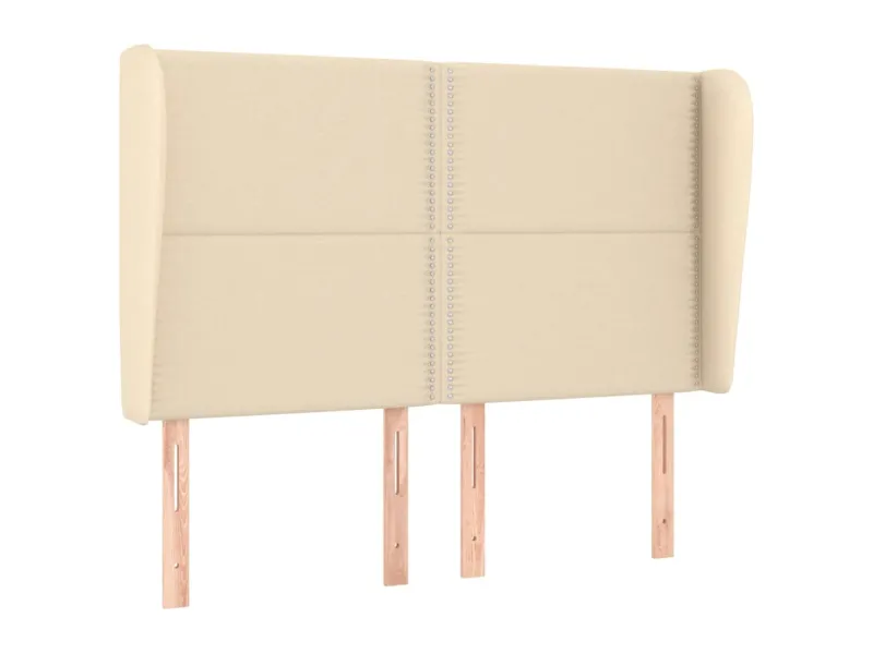 Tête de lit avec oreilles Crème 147x23x118/128 cm Tissu