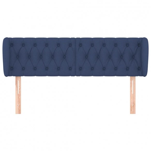 Tête de lit avec oreilles Bleu 163x23x78/88 cm Tissu