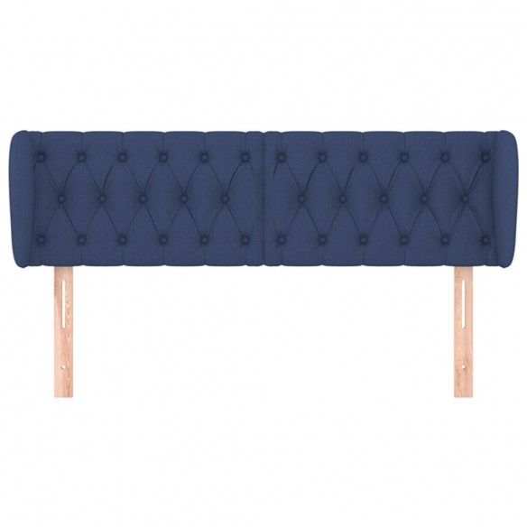 Tête de lit avec oreilles Bleu 147x23x78/88 cm Tissu