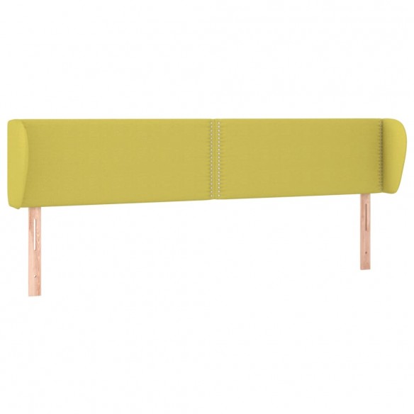 Tête de lit avec oreilles Vert 203x23x78/88 cm Tissu