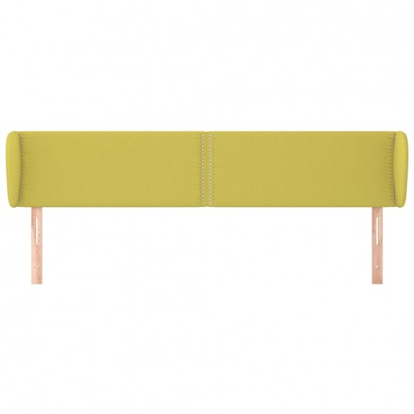 Tête de lit avec oreilles Vert 203x23x78/88 cm Tissu