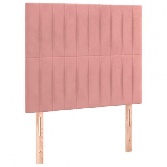 Têtes de lit 2 pcs Rose 100x5x78/88 cm Velours