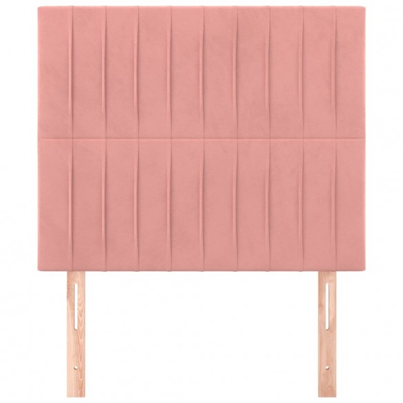 Têtes de lit 2 pcs Rose 100x5x78/88 cm Velours