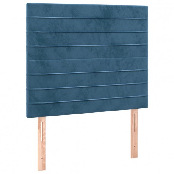 Têtes de lit 2 pcs Bleu foncé 100x5x78/88 cm Velours