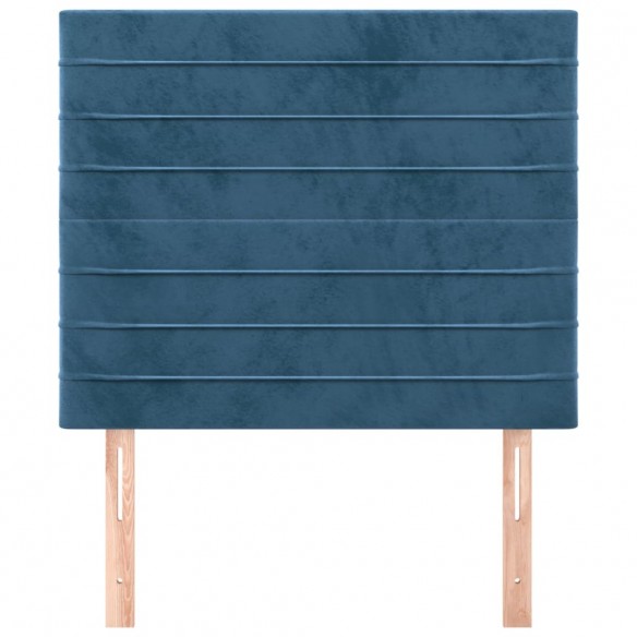 Têtes de lit 2 pcs Bleu foncé 100x5x78/88 cm Velours