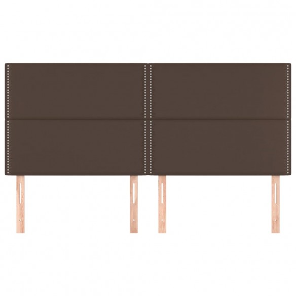 Têtes de lit 4 pcs Marron 90x5x78/88 cm Similicuir