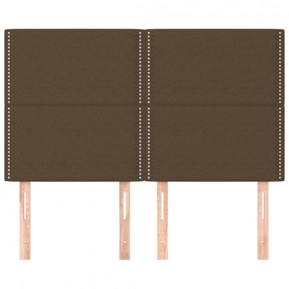 Têtes de lit 4 pcs Marron foncé 72x5x78/88 cm Tissu