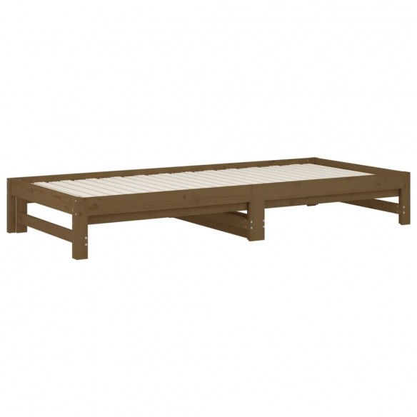 Lit coulissant Marron miel 2x(90x200) cm Bois de pin solide