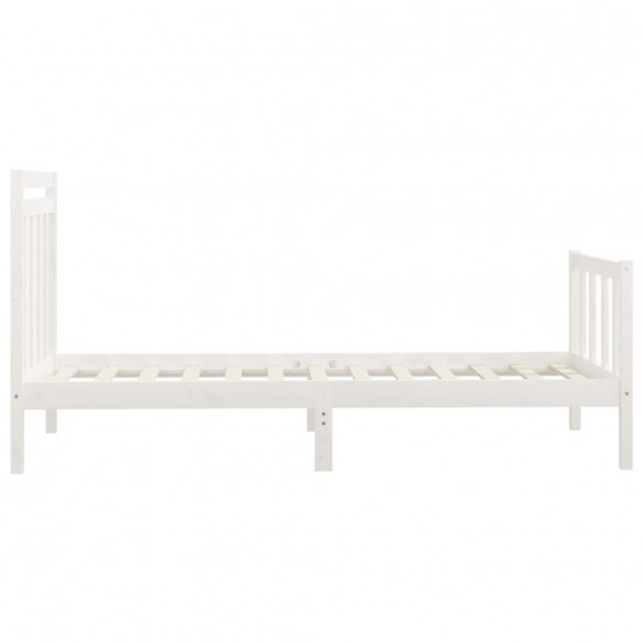 Cadre de lit Blanc Bois de pin massif 100x200 cm