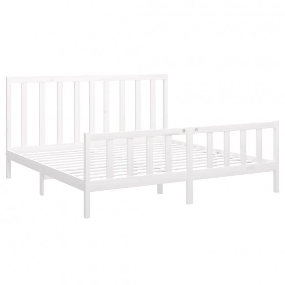 Cadre de lit Blanc Bois de pin massif 180x200 cm Super King