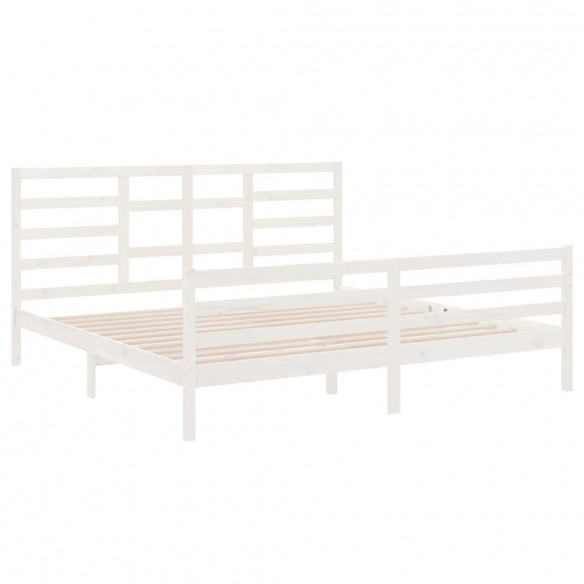 Cadre de lit Blanc Bois massif 200x200 cm