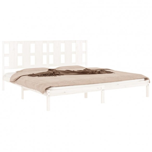 Cadre de lit Blanc Bois massif 180x200 cm Super King