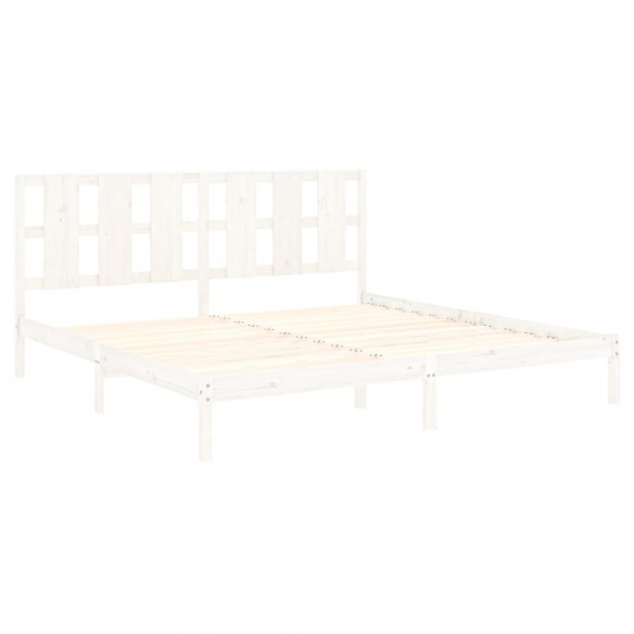 Cadre de lit Blanc Bois massif 180x200 cm Super King