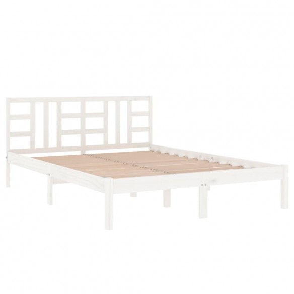 Cadre de lit Blanc Bois massif 120x200 cm