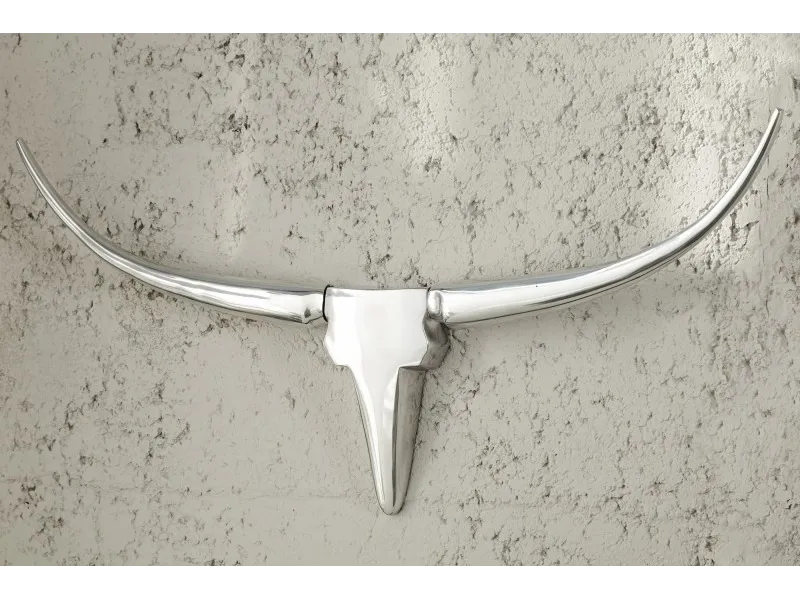 Trophée design Tête de taureau teinté argent