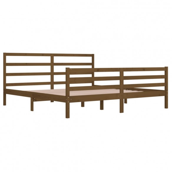 Cadre de lit Marron miel Bois de pin massif 200x200 cm