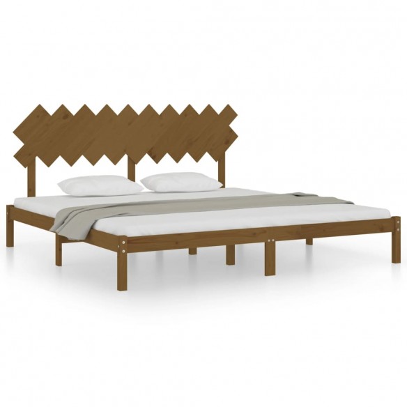 Cadre de lit Marron miel 200x200 cm Bois massif