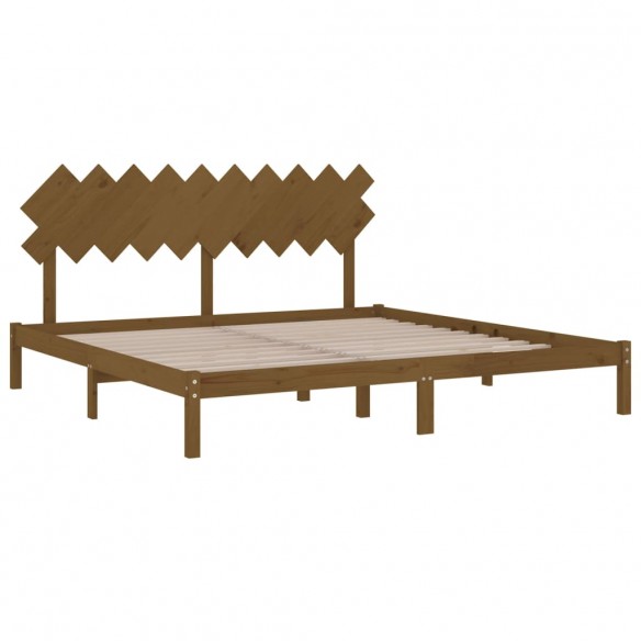 Cadre de lit Marron miel 200x200 cm Bois massif