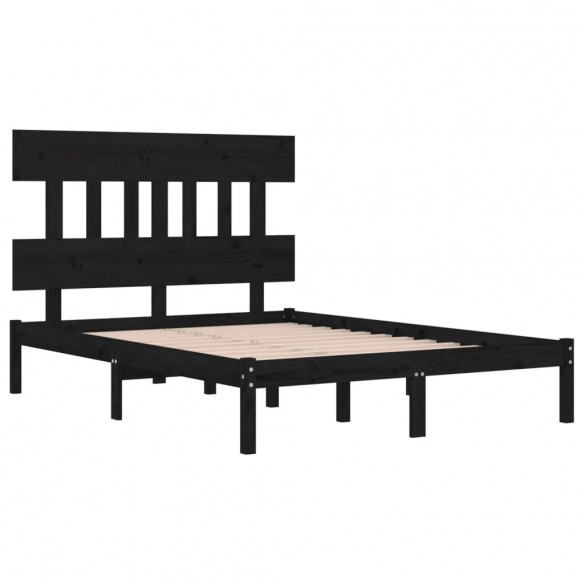 Cadre de lit Noir Bois massif 180x200 cm Super King