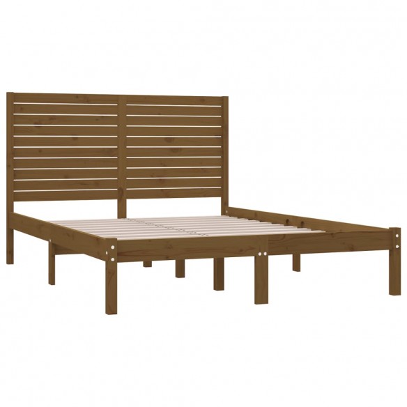 Cadre de lit Marron miel Bois massif 120x200 cm