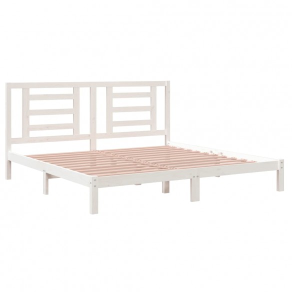 Cadre de lit Blanc Bois de pin massif 200x200 cm