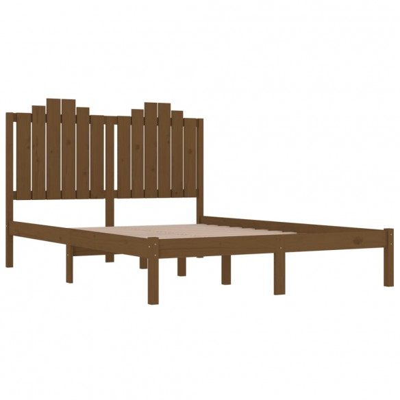 Cadre de lit Marron miel Bois de pin massif 200x200 cm