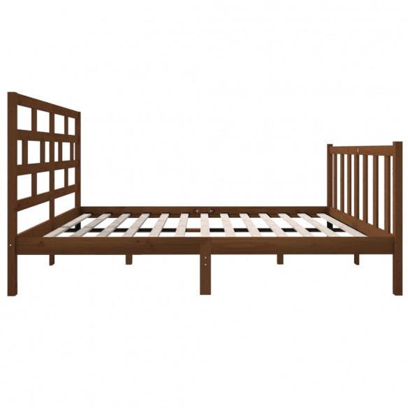 Cadre de lit Marron miel Bois massif 120x190 cm Petit Double