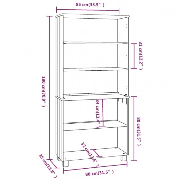 Buffet HAMAR Bois massif de pin Blanc