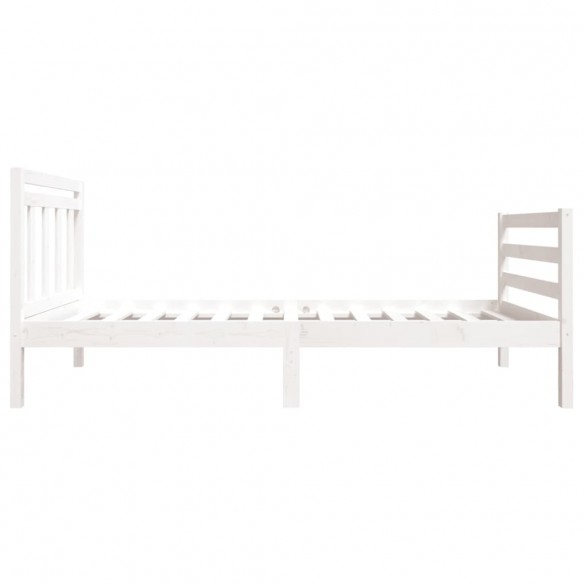 Cadre de lit Blanc Bois massif 75x190 cm Petit simple