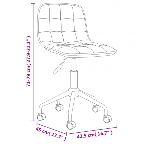 Chaises pivotantes à manger lot de 6 gris foncé velours