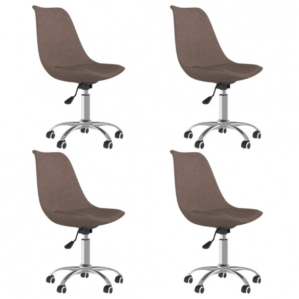 Chaises pivotantes à manger lot de 4 taupe tissu