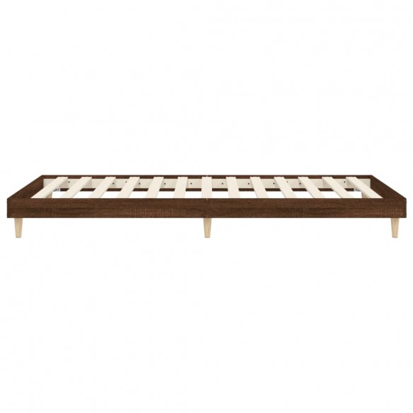 Cadre de lit chêne marron 75x190 cm bois d'ingénierie