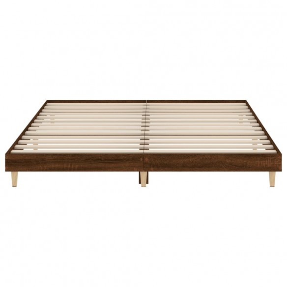 Cadre de lit chêne marron 200x200 cm bois d'ingénierie