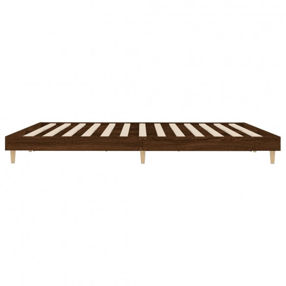 Cadre de lit chêne marron 200x200 cm bois d'ingénierie