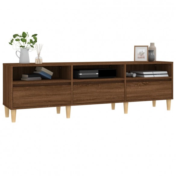 Meuble TV chêne marron 150x30x44,5 cm bois d'ingénierie